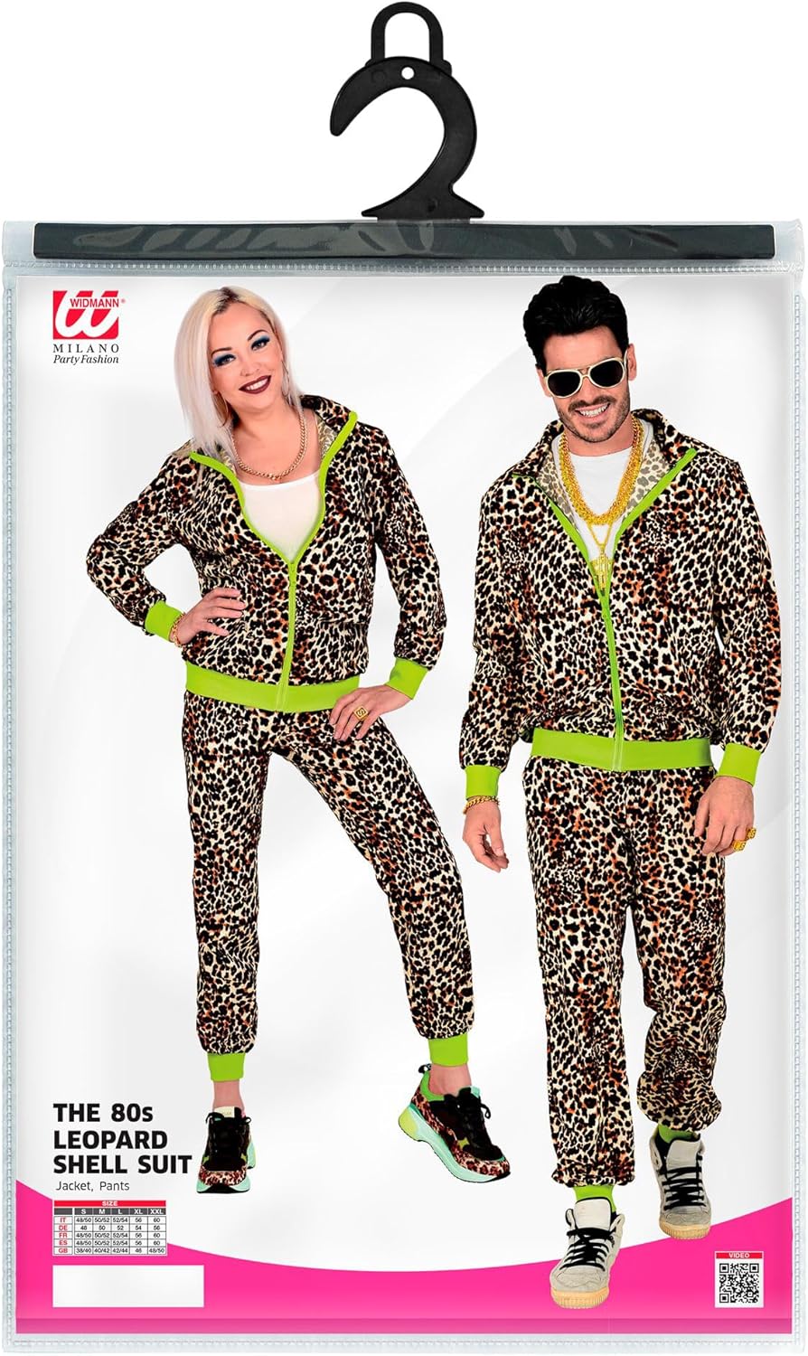 Disfraz de chándal leopardo 80's Disfraz de chándal leopardo 80's